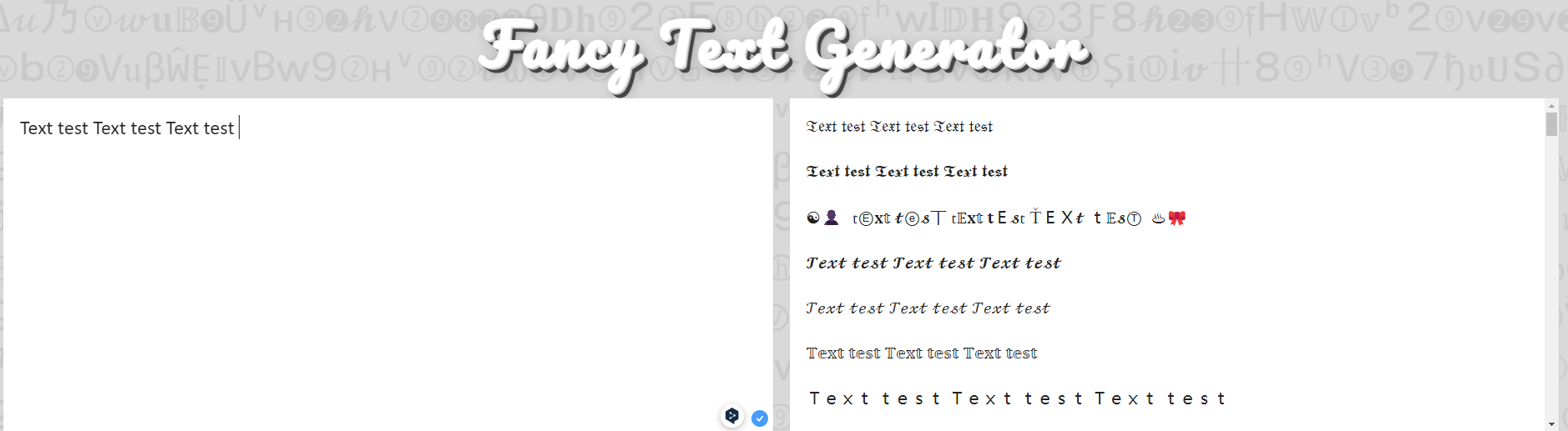 https://lingojam.com/FancyTextGenerator